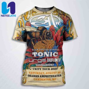 311 Band Unity Tour 2025 In Camdenton MO On August 30 2025 At Ozarks Amphitheater All Over Print T-Shirt