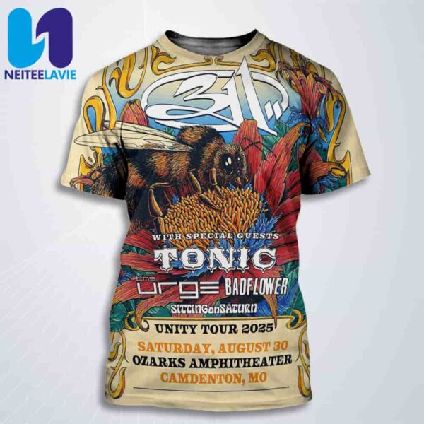 311 Band Unity Tour 2025 In Camdenton MO On August 30 2025 At Ozarks Amphitheater All Over Print T-Shirt