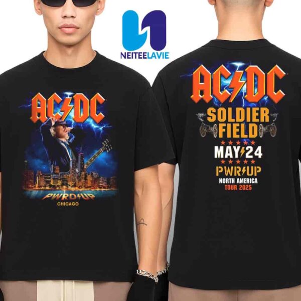 AC/DC Chicago PWR UP North America Tour On May 24 2025 At Soldier Field T-Shirt