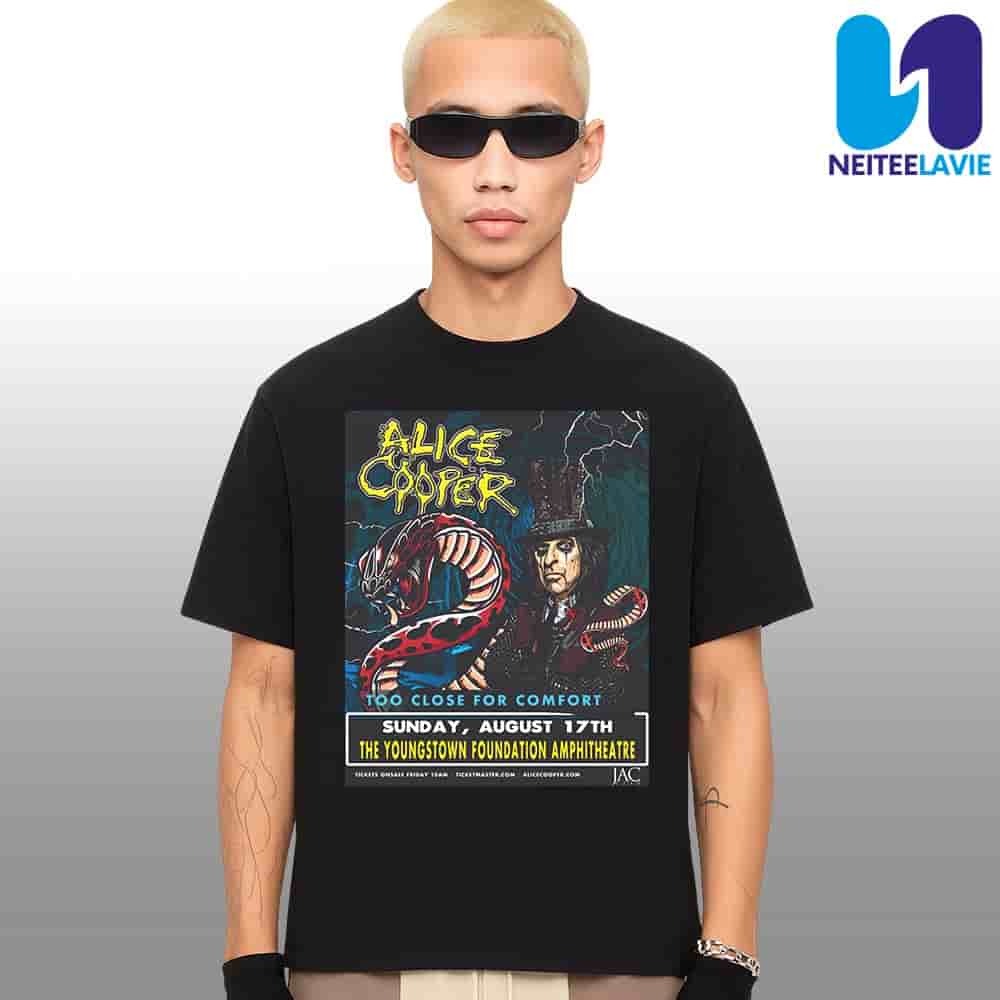 Alice Cooper The Youngstown Foundation Amphitheatre 17 August 2025 Merchandise Unisex T-Shirt Alice Cooper The Youngstown Foundation Amphitheatre 17 August 2025 Merchandise Unisex T-Shirt