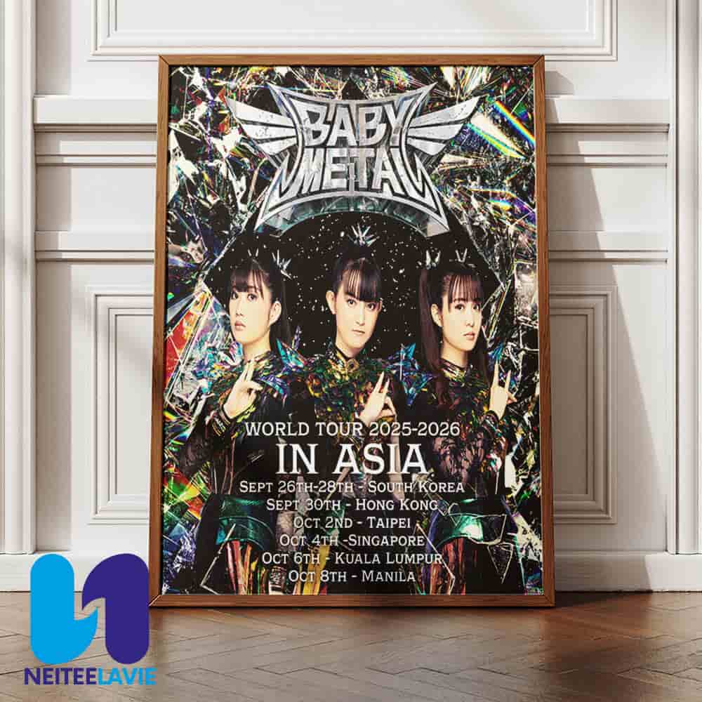 BABYMETAL Official List Poster World Tour 2025-2026 In Asia Home Decor Poster Canvas BABYMETAL Official List Poster World Tour 2025-2026 In Asia Home Decor Poster Canvas