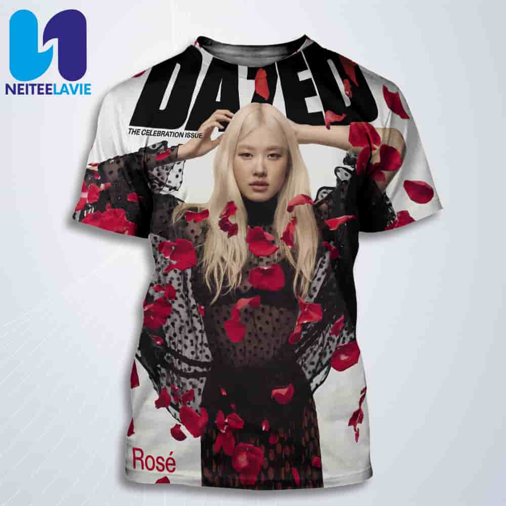 BLACKPINK Rose Graces The Cover Of Dazed Magazine The Celebration Issue All Over Print T-Shirt BLACKPINK Rose Graces The Cover Of Dazed Magazine The Celebration Issue All Over Print T-Shirt