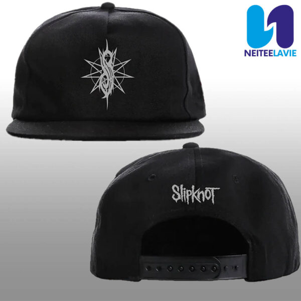 Black Snapback Hat Featuring 9 Point Star  Embroidered Graphics Merch