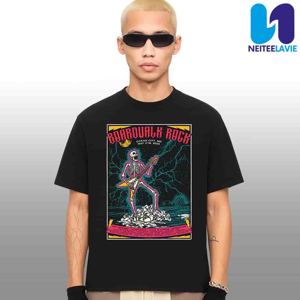 Boardwalk Rock Festival In Ocean City MD On May 17-18 2025 Merchandise Unisex T-Shirt Boardwalk Rock Festival In Ocean City MD On May 17-18 2025 Merchandise Unisex T-Shirt