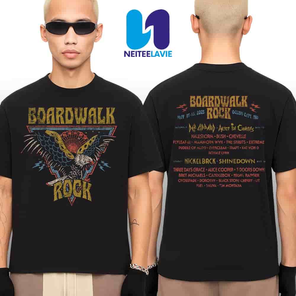 Boardwalk Rock In Ocean City On May 17-18 2025 Merchandise Eagle Lineup Fan Gift Unisex T-Shirt Boardwalk Rock In Ocean City On May 17-18 2025 Merchandise Eagle Lineup Fan Gift Unisex T-Shirt