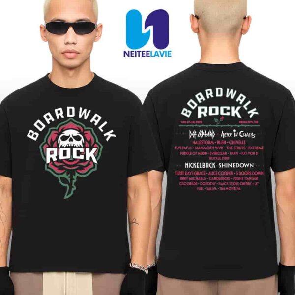 Boardwalk Rock In Ocean City On May 17-18 2025 Merchandise Rose Lineup Fan Gift Unisex T-Shirt