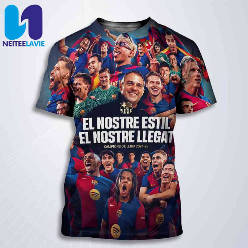 Congrats Barcelona FC Champion LaLiga 2024-2025 All Over Print T-Shirt Congrats Barcelona FC Champion LaLiga 2024-2025 All Over Print T-Shirt