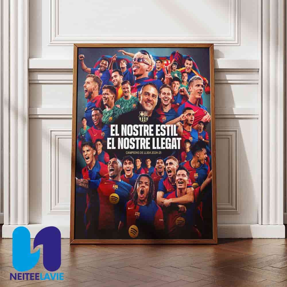 Congrats Barcelona FC Champion LaLiga 2024-2025 Poster Canvas Congrats Barcelona FC Champion LaLiga 2024-2025 Poster Canvas
