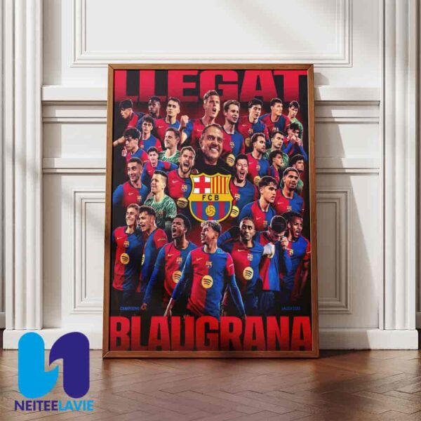 Congrats FC Barcalona 1st LaLiga 2025 Poster Canvas