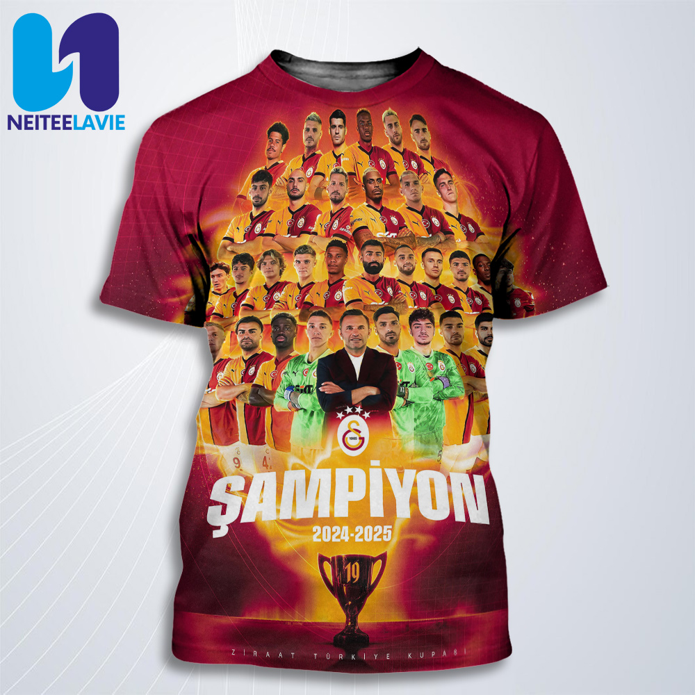 Congrats Galatasaray FC Champion Turkish Cup 2024-2025 All Over Print T-Shirt Congrats Galatasaray FC Champion Turkish Cup 2024-2025 All Over Print T-Shirt