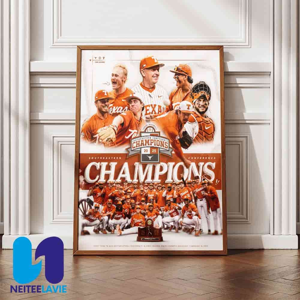 Congrats Texas Longhorns Win SEC Championship 2025 In First Year Poster Canvas Congrats Texas Longhorns Win SEC Championship 2025 In First Year Poster Canvas