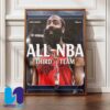 Congrats to James Harden LA Clippers On Being Named To The 2024-25 All-NBA Season Third Team Home Decor Poster Canvas