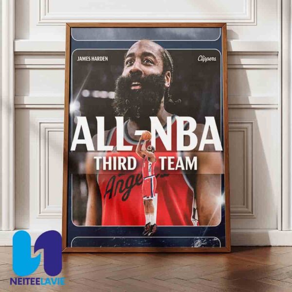 Congrats to James Harden LA Clippers On Being Named To The 2024-25 All-NBA Season Third Team Home Decor Poster Canvas