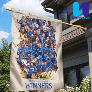 Congratulations Chelsea FC Winner UEFA Conference League 2024-25 Season Garden House Flag