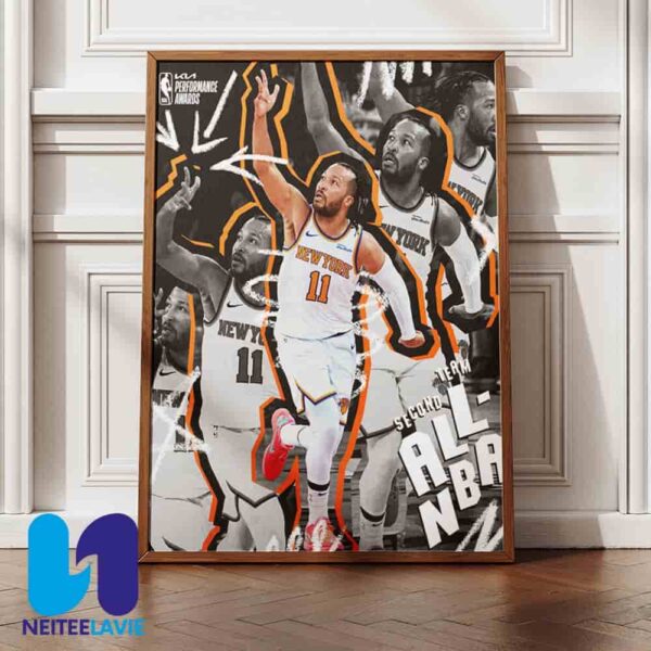 Congratulations Jalen Brunson New York Knicks On Being Named Second Team All-NBA 2024-25 Season Home Decor Poster Canvas