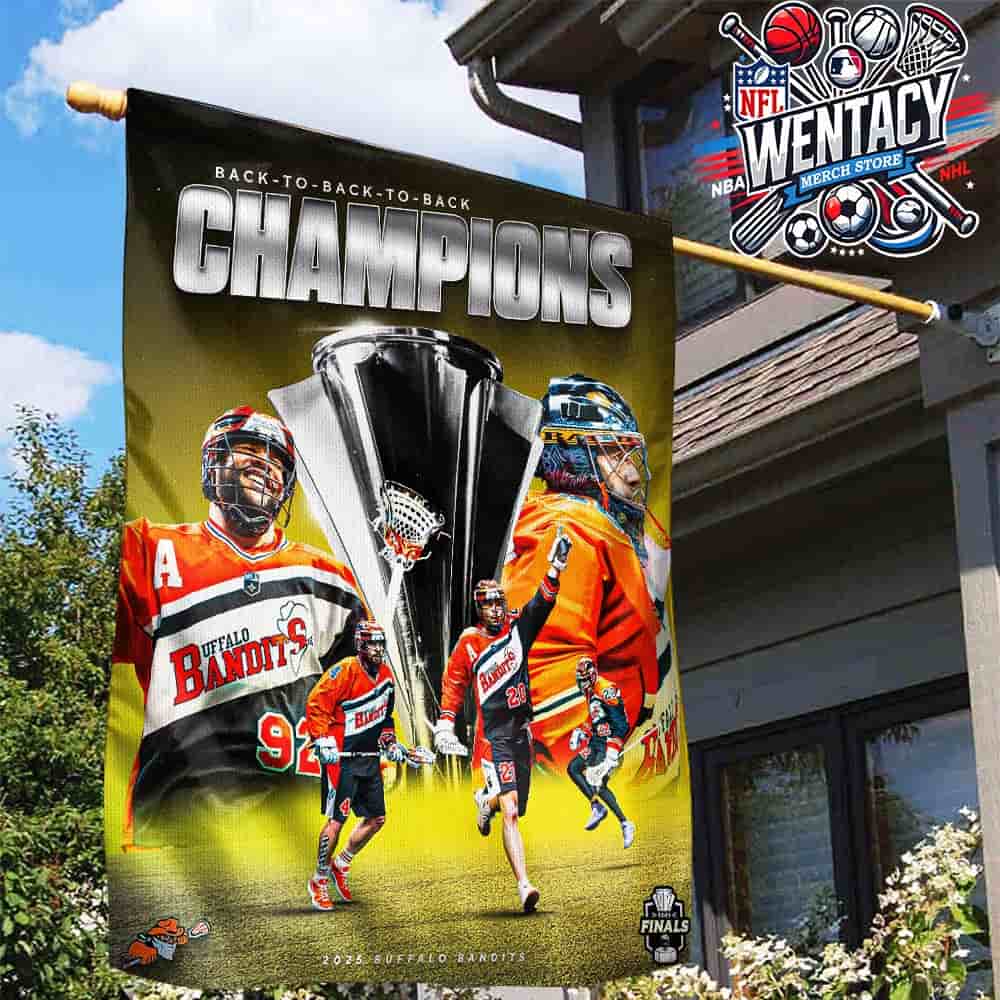 Congratulations to Buffalo Bandits Champion NLL Cup 2025 They got their Three-Peat Garden House Flag Congratulations to Buffalo Bandits Champion NLL Cup 2025 They got their Three-Peat Garden House Flag