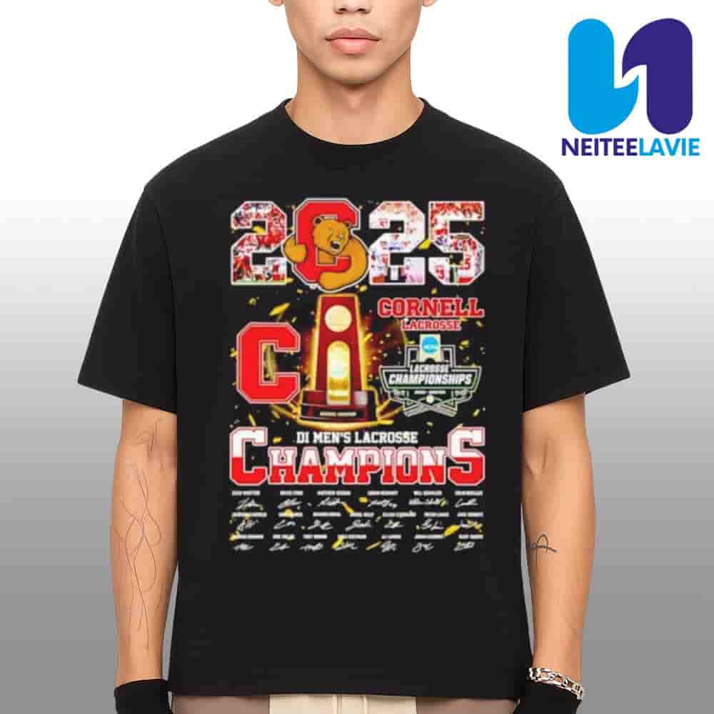Cornell Big Red 2025 NCAA Men's Dvision One Champions Signatures Unisex T-Shirt Cornell Big Red 2025 NCAA Men's Dvision One Champions Signatures Unisex T-Shirt