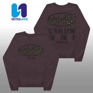 Eminem The Marshall Mathers LP 25th Anniversary Merchandise Plz Stand Crewneck Black Longsleeves Shirt