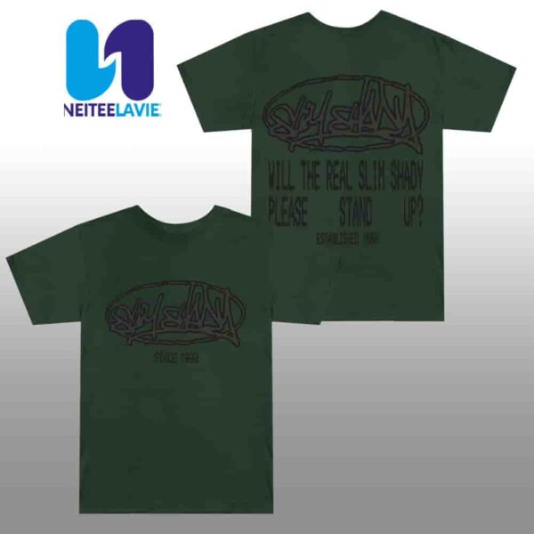 Eminem The Marshall Mathers LP 25th Anniversary Merchandise Plz Stand T-Shirt Brown