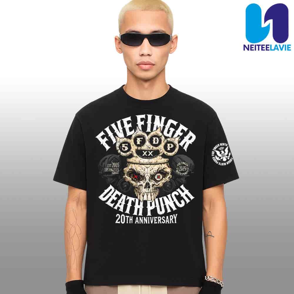 Five Finger Death Punch 20th Anniversary Knucklehead Merchandise Unisex T-Shirt Five Finger Death Punch 20th Anniversary Knucklehead Merchandise Unisex T-Shirt