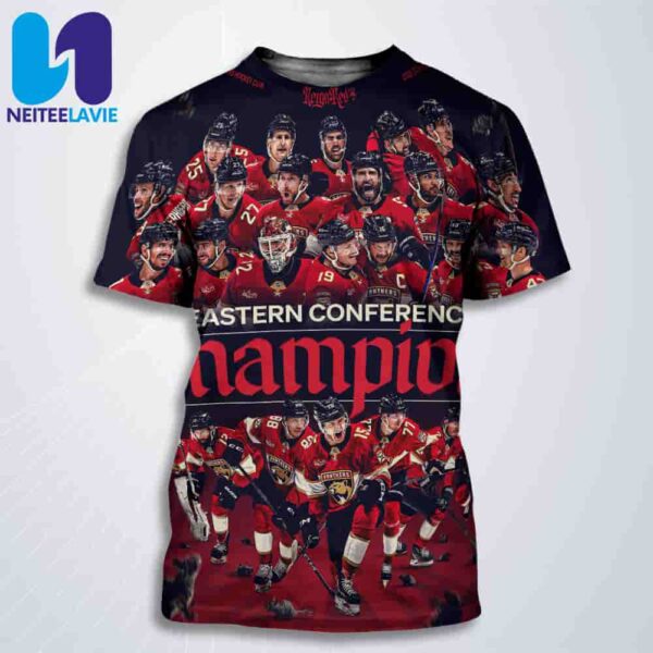 Florida Panthers Eastern Conference Champions 2025 Stanley Cup Playoffs Season All Over Print T-Shirt