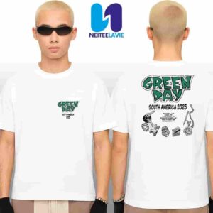 Green Day South America 2025 Tour Cities List Merchandise Two Sides 2025 Fan Gifts Unisex T-Shirt