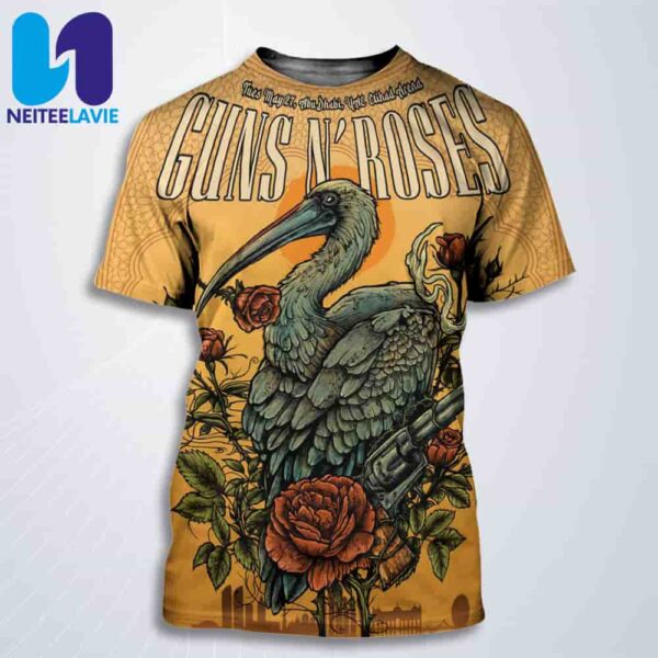 Guns N Roses Concert Poster In Abu Dhabi UAE On May 27 2025 At Etihad Arena All Over Print T-Shirt