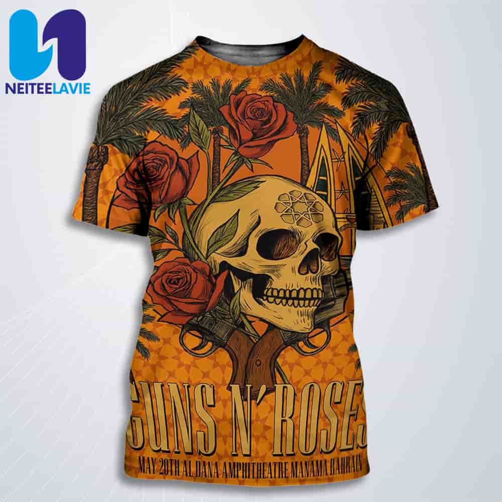 Guns N Roses In Manama Bahrain On May 20 2025 At Al Dana Amphitheatre All Over Print T-Shirt Guns N Roses In Manama Bahrain On May 20 2025 At Al Dana Amphitheatre All Over Print T-Shirt