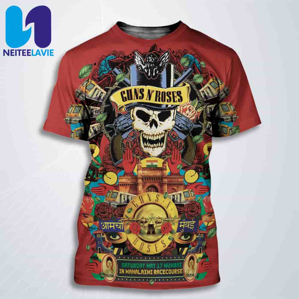 Guns N Roses In Mumbai IN On May 17 2025 At Mahalaxmi Racecourse All Over Print T-Shirt Guns N Roses In Mumbai IN On May 17 2025 At Mahalaxmi Racecourse All Over Print T-Shirt