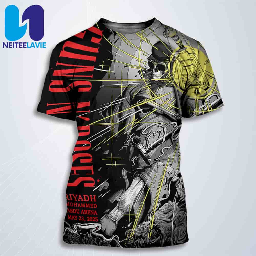 Guns N Roses In Riyadh On May 23rd 2025 At Mohammed Abdo Arena All Over Print T-Shirt Guns N Roses In Riyadh On May 23rd 2025 At Mohammed Abdo Arena All Over Print T-Shirt