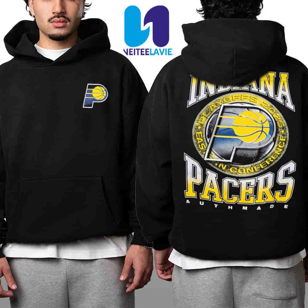 Indiana Pacers 2025 NBA Playoffs Swish Hooded Sweatshirt in Charcoal Hoodie Shirt Indiana Pacers 2025 NBA Playoffs Swish Hooded Sweatshirt in Charcoal Hoodie Shirt