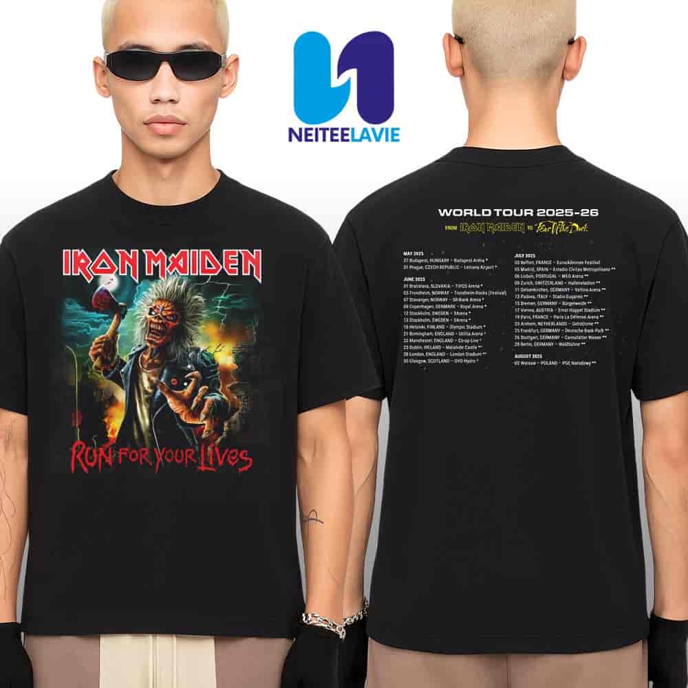 Iron Maiden Run For Your Lives UK Tour Dates 2025 Merchandise Unisex T-Shirt Iron Maiden Run For Your Lives UK Tour Dates 2025 Merchandise Unisex T-Shirt