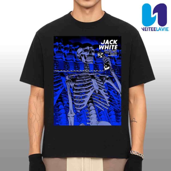 Jack White Night 2 Concert Poster With Dog Party In Sacramento CA On May 27 2025 At Channel 24 Merchandise Unisex T-Shirt