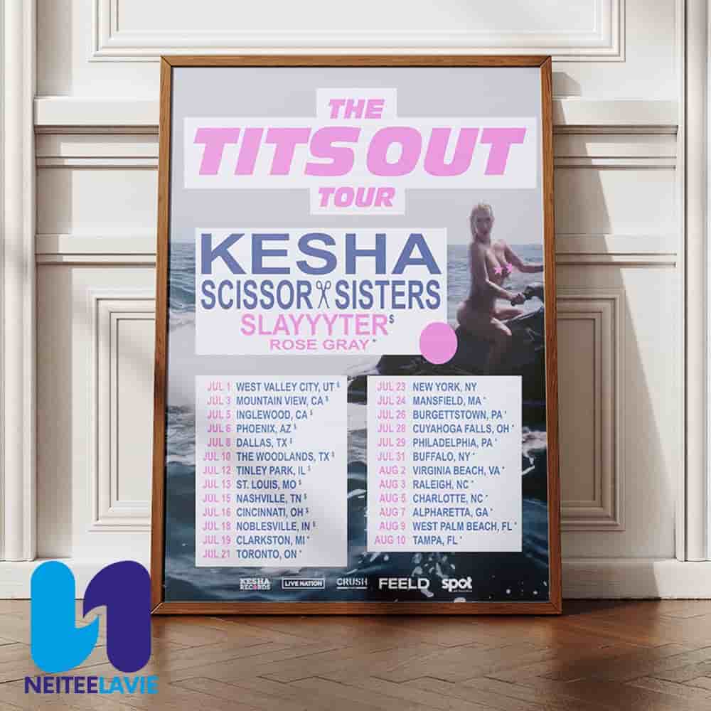 Kesha And Scissor Sisters The Tits Out Tour Dates 2025 Scissor Sisters Slayyyter Rose Gray Home Decor Poster Canvas Kesha And Scissor Sisters The Tits Out Tour Dates 2025 Scissor Sisters Slayyyter Rose Gray Home Decor Poster Canvas