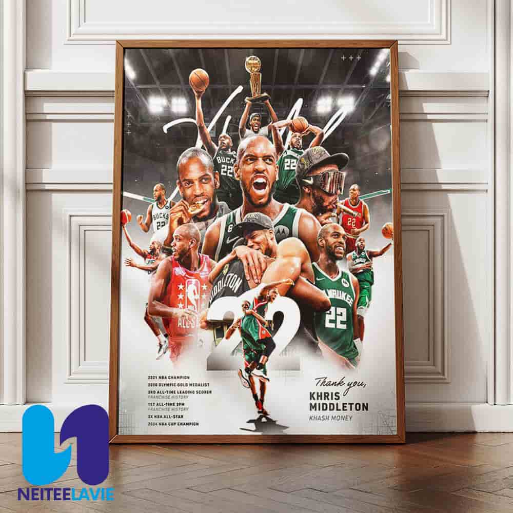 Khris Middleton Gets His Jersey Retired In Milwaukee Home Decor Poster Canvas Khris Middleton Gets His Jersey Retired In Milwaukee Home Decor Poster Canvas