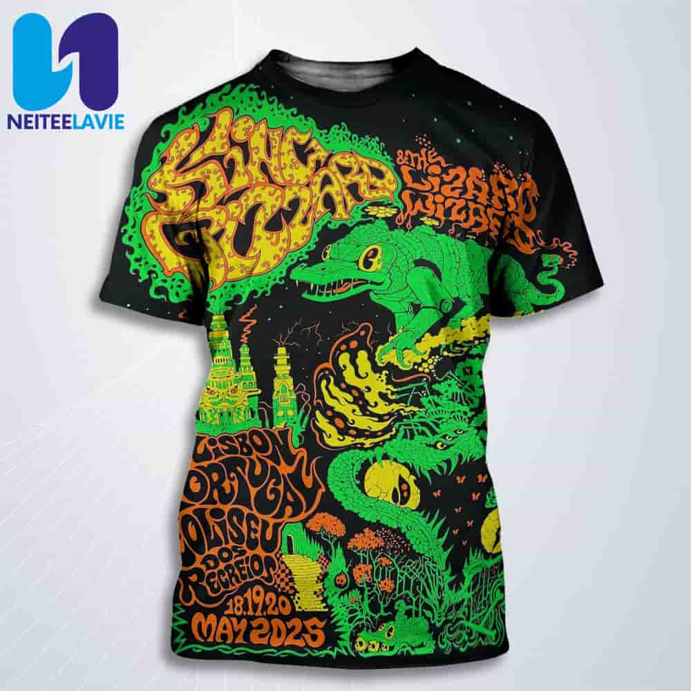 King Gizzard & The Lizard Wizard Tour Dates 18-19-20 In Coliseu dos Recreios Lisbon Portugal 2025 All Over Print T-Shirt King Gizzard & The Lizard Wizard Tour Dates 18-19-20 In Coliseu dos Recreios Lisbon Portugal 2025 All Over Print T-Shirt