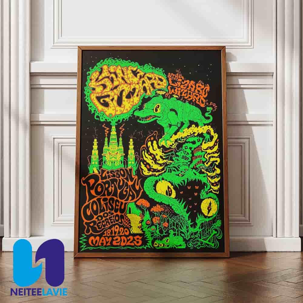 King Gizzard & The Lizard Wizard Tour Dates 18-19-20 In Coliseu dos Recreios Lisbon Portugal 2025 Poster Canvas King Gizzard & The Lizard Wizard Tour Dates 18-19-20 In Coliseu dos Recreios Lisbon Portugal 2025 Poster Canvas
