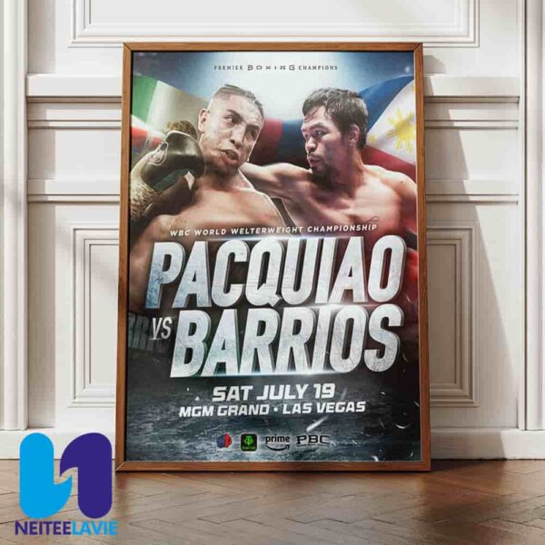 Manny Pacquiao Return To The Ring To Face WBC World Welterweight Champion Mario Barrios At The MGM Grand In Las Vegas On July 19 2025 Home Decor Poster Canvas