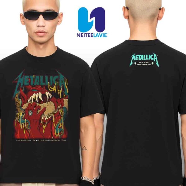 Metallica M72 Philly Night 1 Merch Shirt Two Sides In Philadelphia Pennsylvania On May 23rd 2025 At Lincoln Financial Field