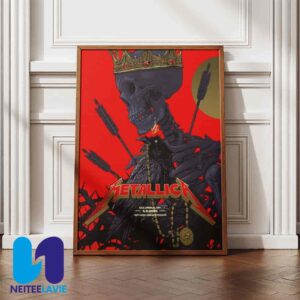 Metallica M72 Sonic Temple Festival Poster Night 1 May 9 2025 Columbus OH At Historic Crew Stadium Crowned Skull And Raven Poster Canvas