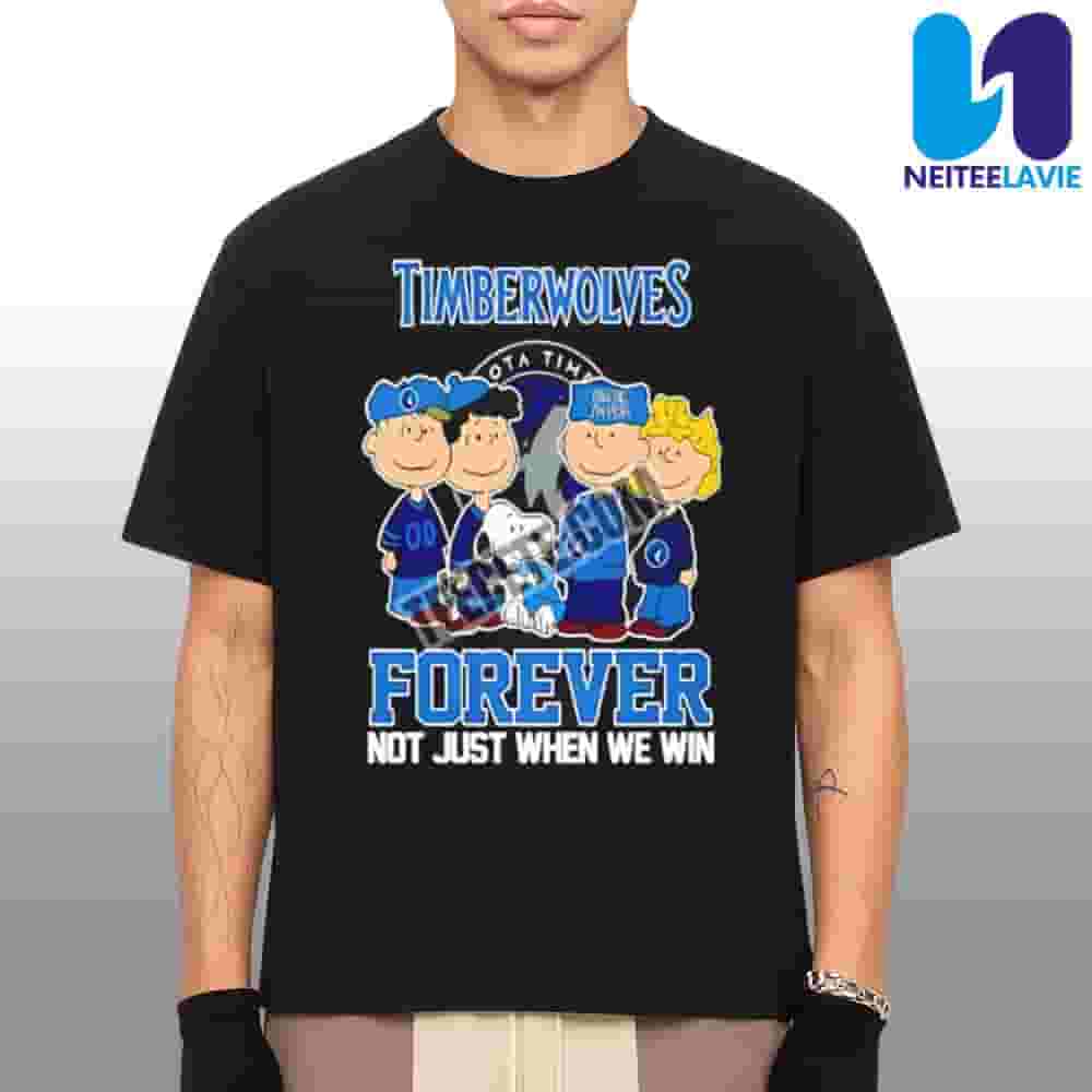 Minnesota Timberwolves NBA Playoffs 2025 And Peanuts Snoopy Team Forever Not Just When We Win Merchandise Unisex T-Shirt Minnesota Timberwolves NBA Playoffs 2025 And Peanuts Snoopy Team Forever Not Just When We Win Merchandise Unisex T-Shirt