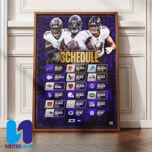 NFL Baltimore Ravens 2025 Schedule Season Home Decor Poster Canvas
