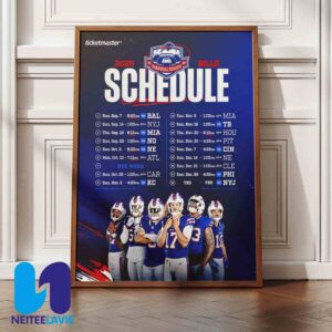 NFL Buffalo Bills 2025 Schedule Season Home Decor Poster Canvas