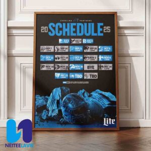 NFL Carolina Panthers 2025 Schedule Season Home Decor Poster Canvas