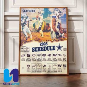 NFL Dallas Cowboys 2025 Schedule Season Home Decor Poster Canvas