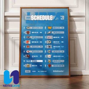 NFL Detroit Lions 2025 Schedule Season Home Decor Poster Canvas