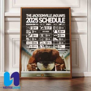 NFL Jacksonville Jaguars 2025 Schedule Season Home Decor Poster Canvas