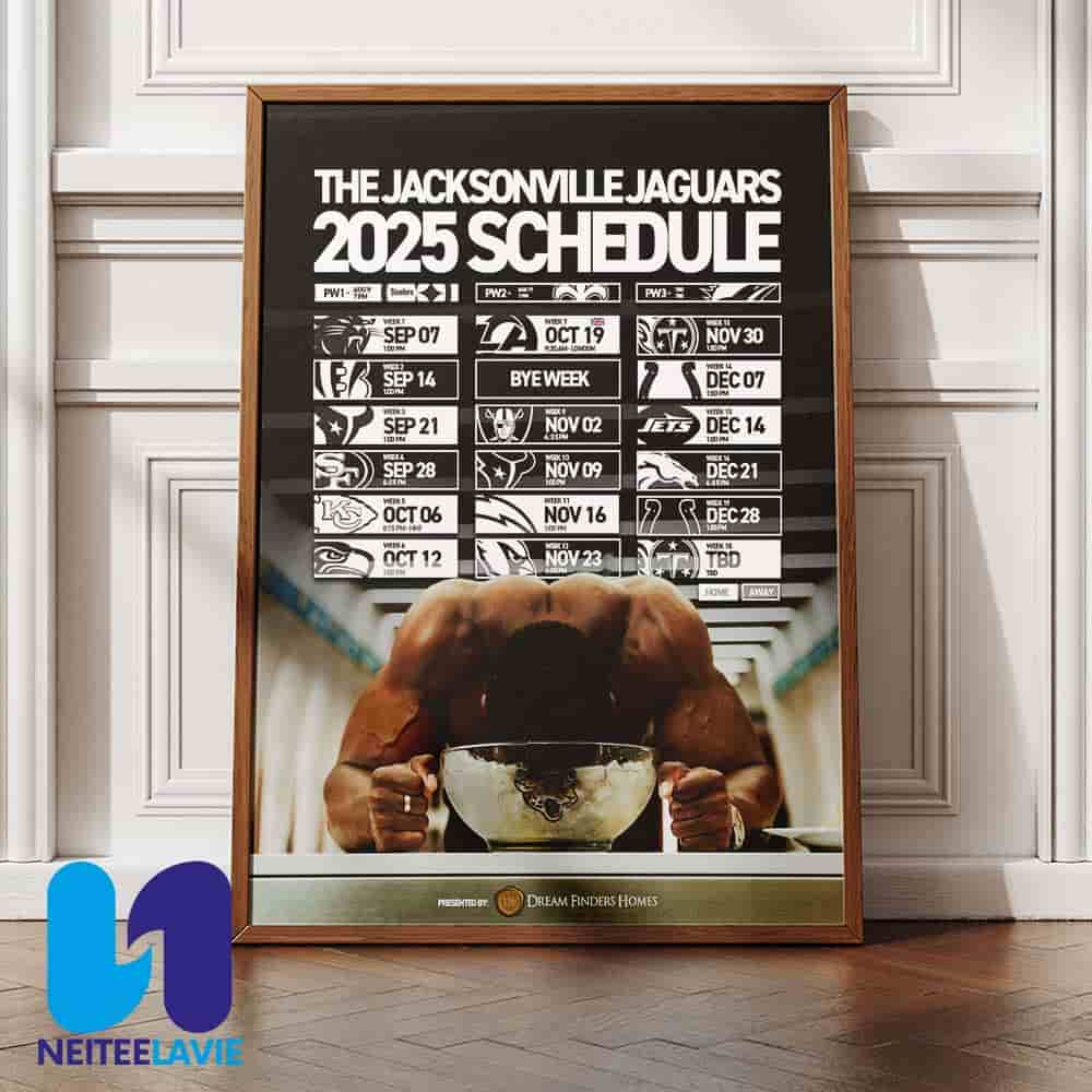 NFL Jacksonville Jaguars 2025 Schedule Season Home Decor Poster Canvas NFL Jacksonville Jaguars 2025 Schedule Season Home Decor Poster Canvas