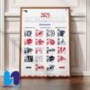 NFL New Orleans Saints 2025 Schedule Season Home Decor Poster Canvas