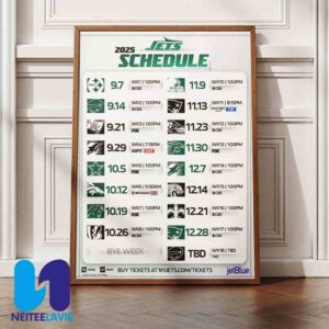 NFL New York Jets 2025 Schedule Season Home Decor Poster Canvas